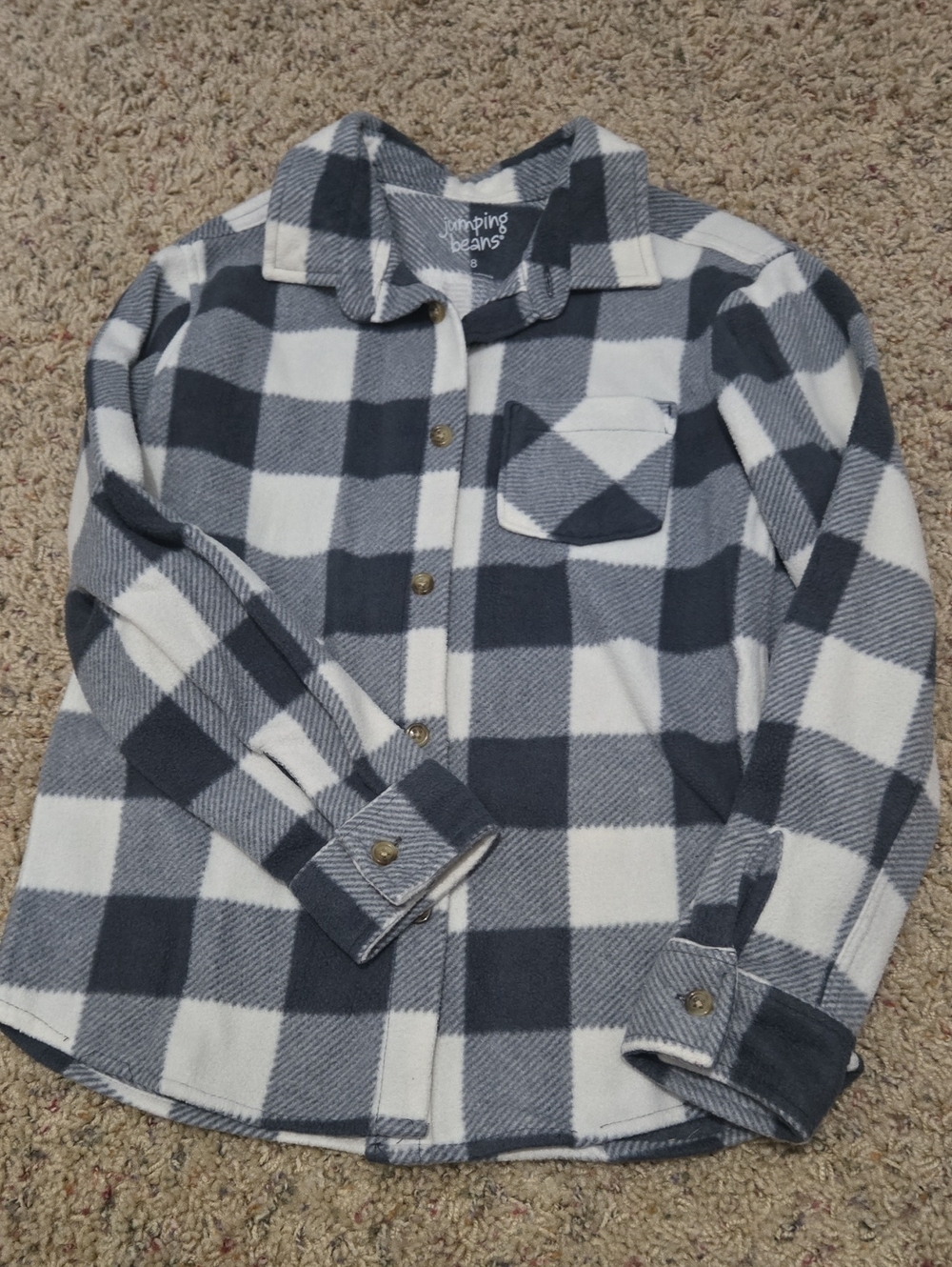 Kids jumping beans Navy and White Buffalo Plaid Button-Up Shirt
